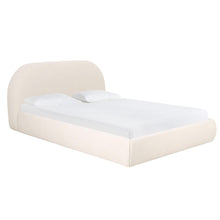 Load image into Gallery viewer, Bara Cream Textured Velvet Bed