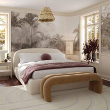 Load image into Gallery viewer, Bara Cream Textured Velvet Bed