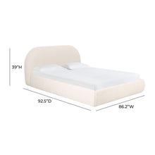 Load image into Gallery viewer, Bara Cream Textured Velvet Bed