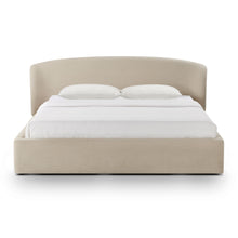 Load image into Gallery viewer, Corey Taupe Upcycled Linen Storage Bed