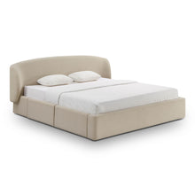 Load image into Gallery viewer, Corey Taupe Upcycled Linen Storage Bed