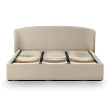 Load image into Gallery viewer, Corey Taupe Upcycled Linen Storage Bed