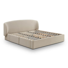 Load image into Gallery viewer, Corey Taupe Upcycled Linen Storage Bed
