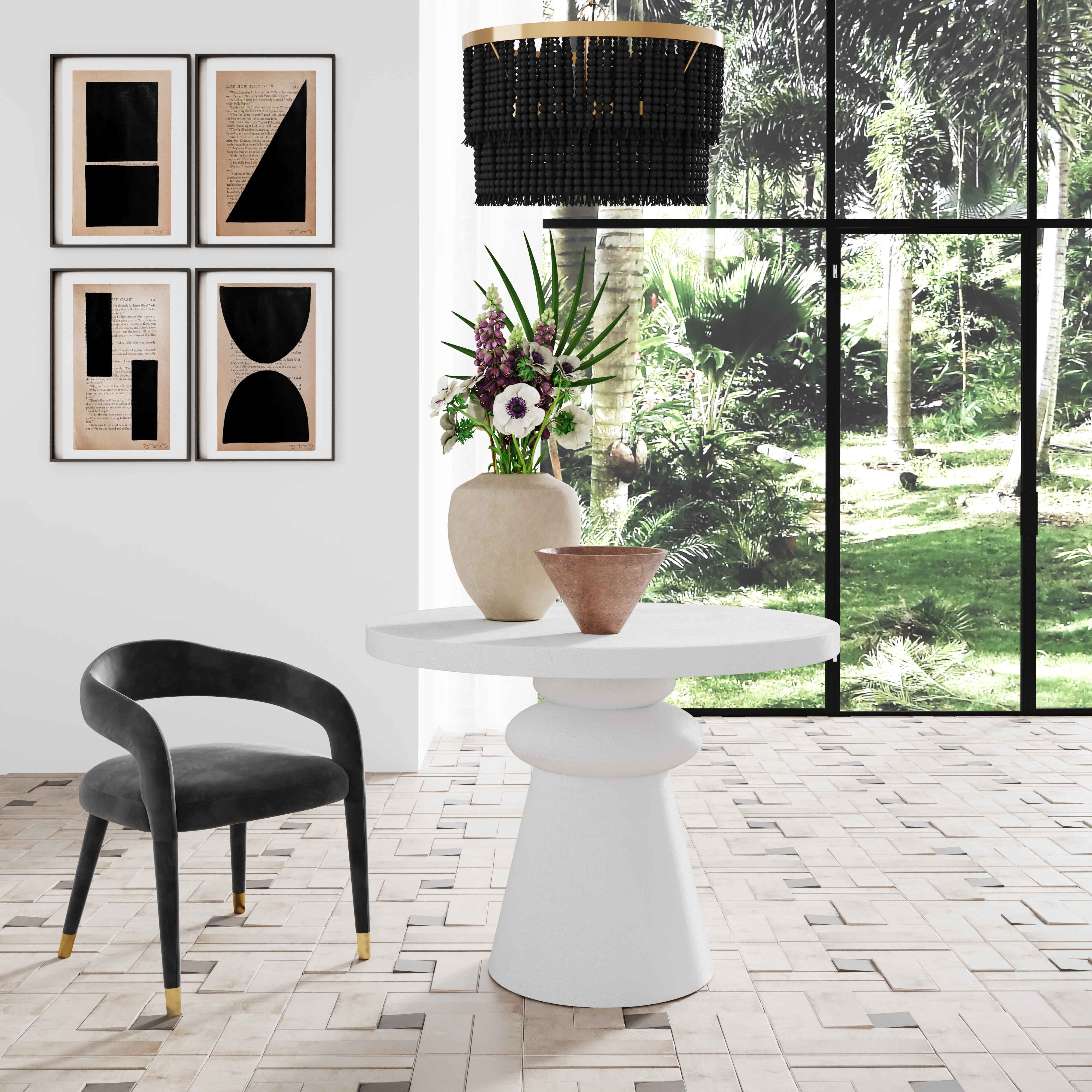 Lupita 42" White Round Dinette Table