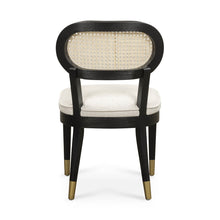Load image into Gallery viewer, Cosette Black Dining Chair in Cream Performance Linen