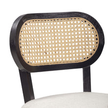 Load image into Gallery viewer, Cosette Black Dining Chair in Cream Performance Linen