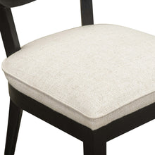 Load image into Gallery viewer, Cosette Black Dining Chair in Cream Performance Linen