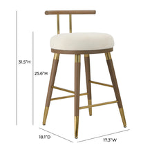 Load image into Gallery viewer, Juniper Cream Velvet Counter Stool