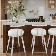 Load image into Gallery viewer, Juniper White Vegan Leather Counter Stool