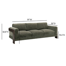 Load image into Gallery viewer, Elyn 91" Olive Green Upcycled Contract-Grade Chenille Sofa