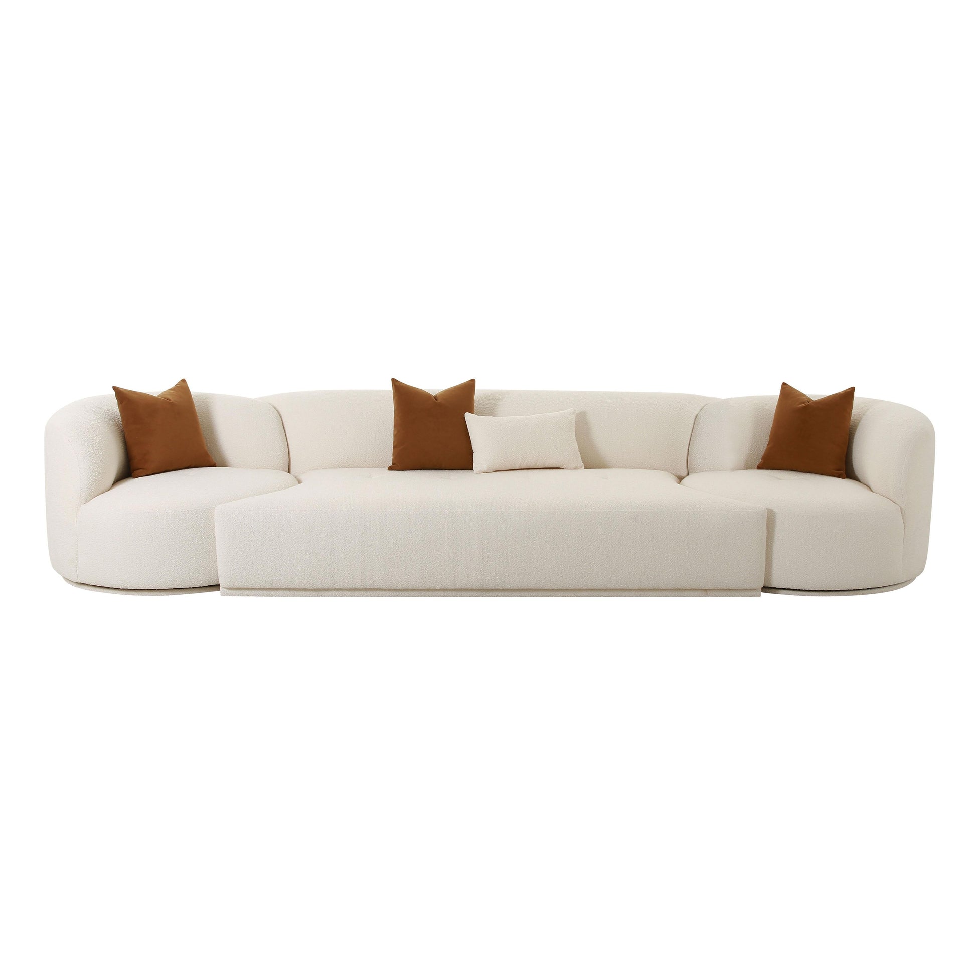 Fickle 144" 3-Piece Cream Boucle Modular Sofa