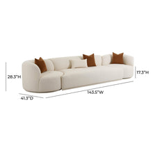 Load image into Gallery viewer, Fickle 144&quot; 3-Piece Cream Boucle Modular Sofa