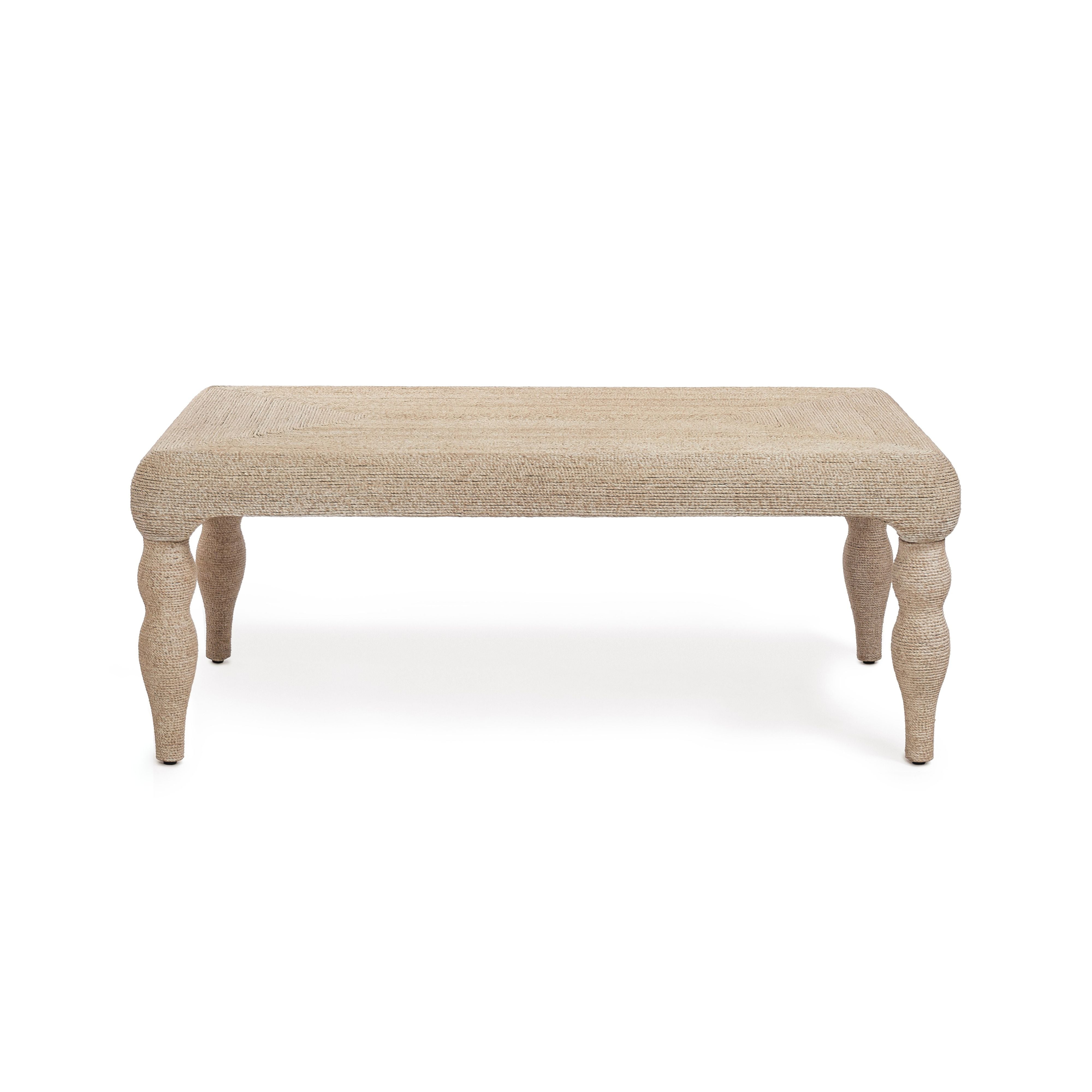 Vicky 49" Natural Woven Seagrass Rectangular Coffee Table