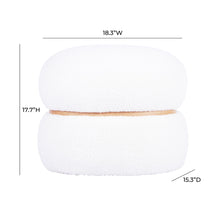 Load image into Gallery viewer, Helga Vegan Shearling Oval Ottoman