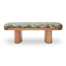 Load image into Gallery viewer, Ollie Olive Green Leopard Jacquard Bench