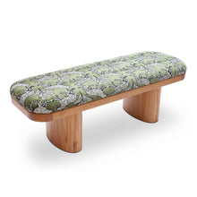 Load image into Gallery viewer, Ollie Olive Green Leopard Jacquard Bench