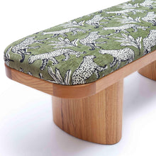 Load image into Gallery viewer, Ollie Olive Green Leopard Jacquard Bench