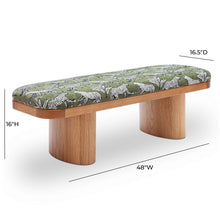 Load image into Gallery viewer, Ollie Olive Green Leopard Jacquard Bench