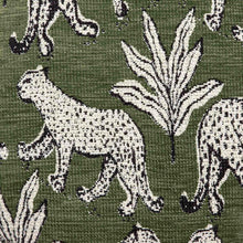 Load image into Gallery viewer, Ollie Olive Green Leopard Jacquard Bench