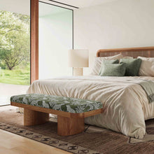 Load image into Gallery viewer, Ollie Olive Green Leopard Jacquard Bench