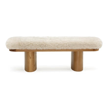 Load image into Gallery viewer, Ollie Straight Vegan Shearling Bench