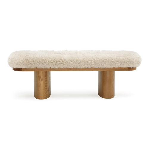 Ollie Straight Vegan Shearling Bench