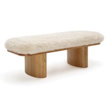 Load image into Gallery viewer, Ollie Straight Vegan Shearling Bench