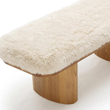 Load image into Gallery viewer, Ollie Straight Vegan Shearling Bench