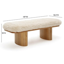 Load image into Gallery viewer, Ollie Straight Vegan Shearling Bench