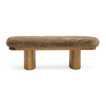 Load image into Gallery viewer, Ollie Straight Vegan Shearling Bench
