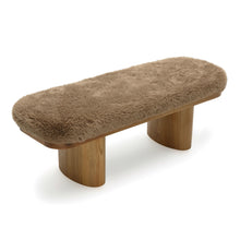 Load image into Gallery viewer, Ollie Straight Vegan Shearling Bench