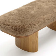 Load image into Gallery viewer, Ollie Straight Vegan Shearling Bench