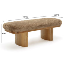 Load image into Gallery viewer, Ollie Straight Vegan Shearling Bench
