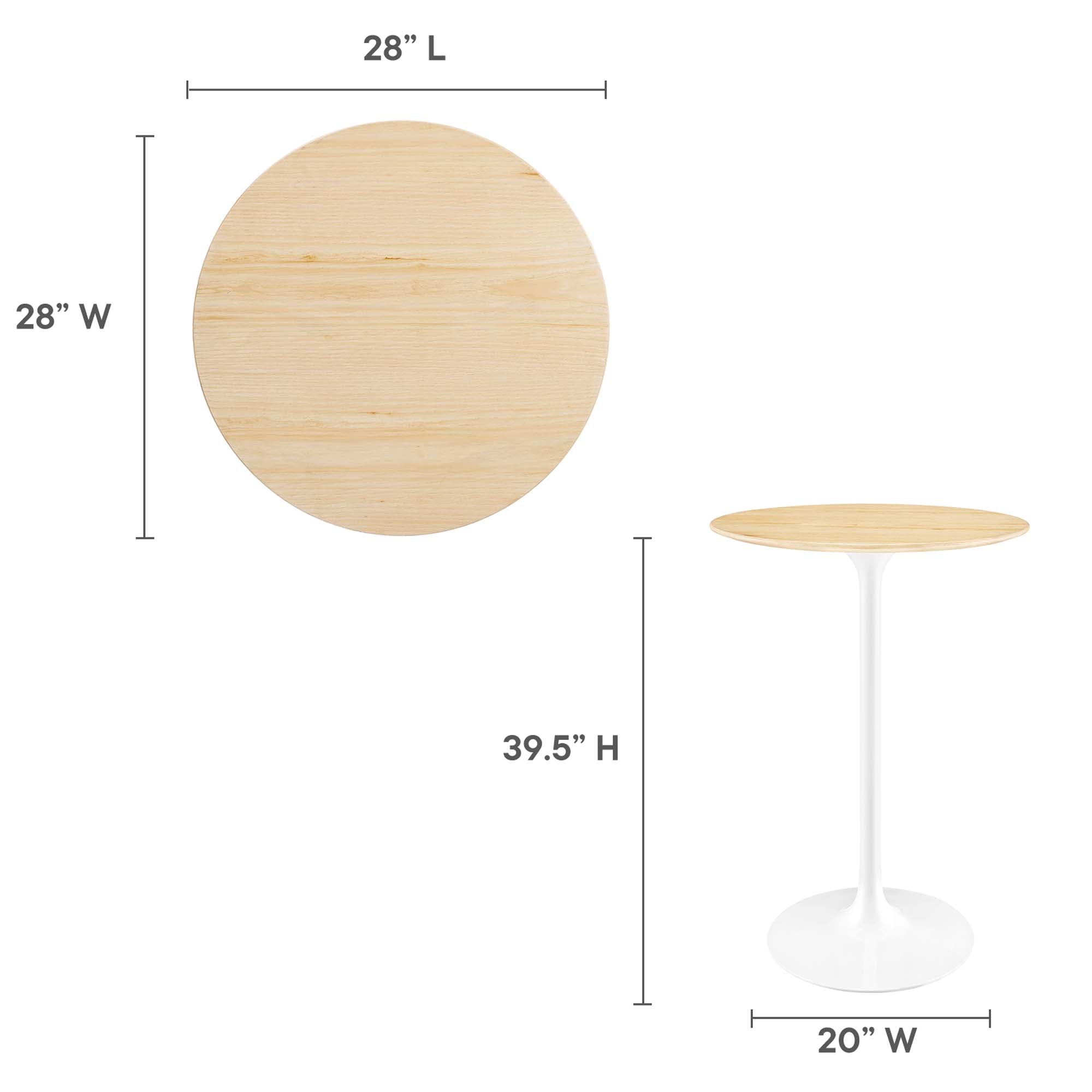 Tulip Bar Table In Natural Top