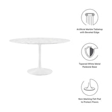 Load image into Gallery viewer, Tulip Round 54&quot; Dining Table Faux Marble