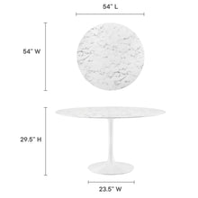 Load image into Gallery viewer, Tulip Round 54&quot; Dining Table Faux Marble