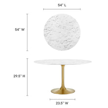 Load image into Gallery viewer, Tulip Round 54&quot; Dining Table Faux Marble
