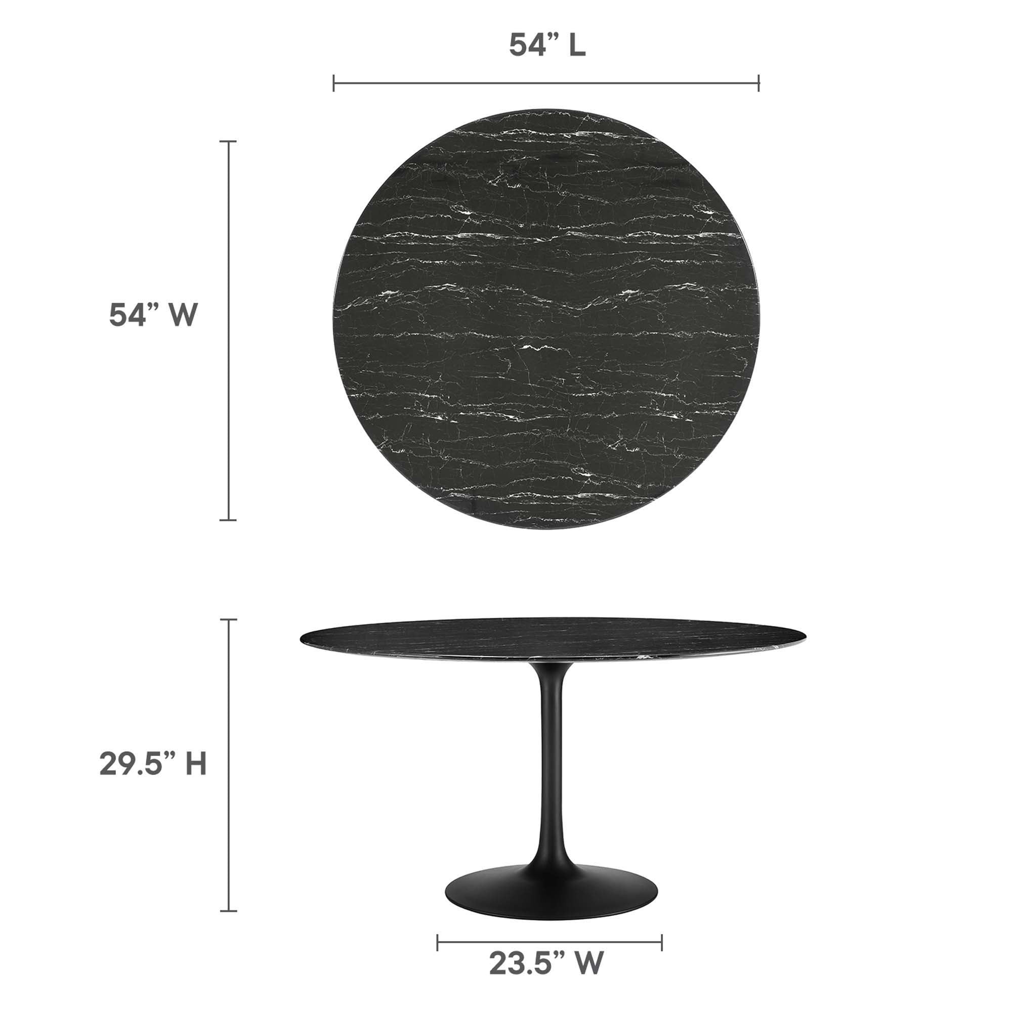 Tulip Round 54" Dining Table Faux Marble
