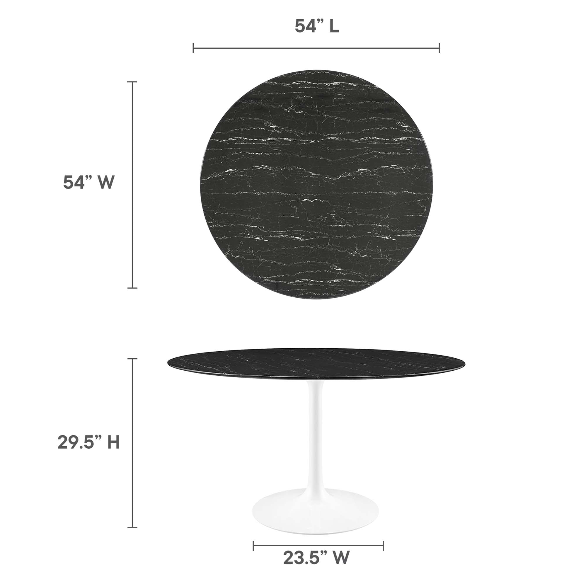 Tulip Round 54" Dining Table Faux Marble