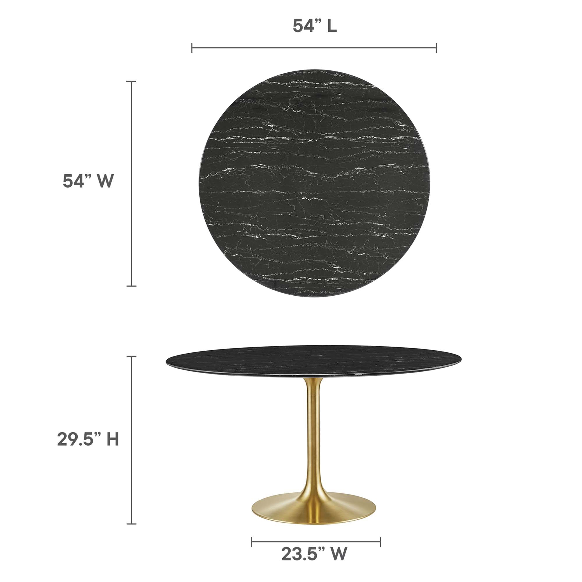 Tulip Round 54" Dining Table Faux Marble