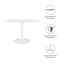 Load image into Gallery viewer, Tulip Round 48&quot; Dining Table White Top White Base