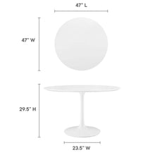 Load image into Gallery viewer, Tulip Round 48&quot; Dining Table White Top White Base
