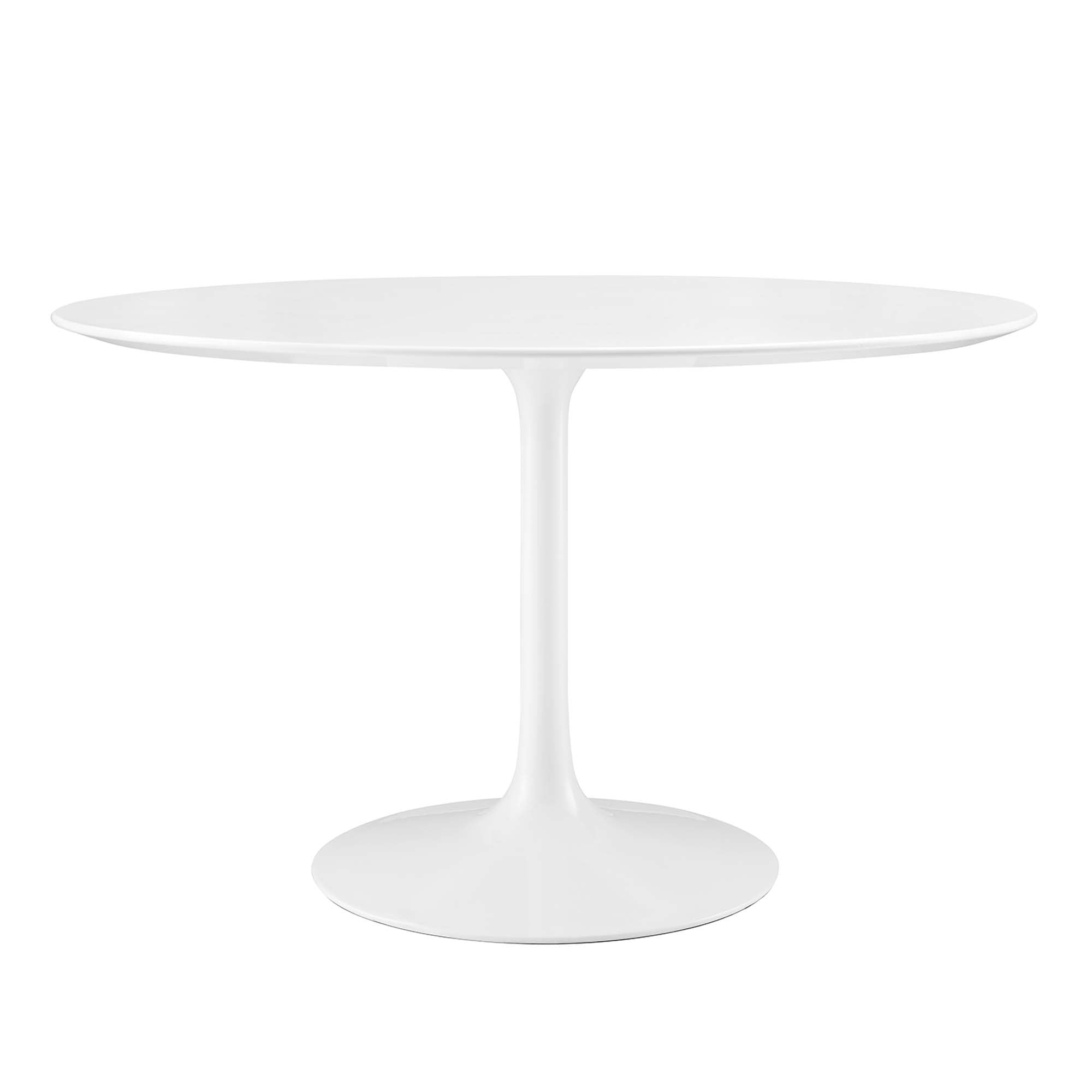 Tulip Round 48" Dining Table White Top White Base