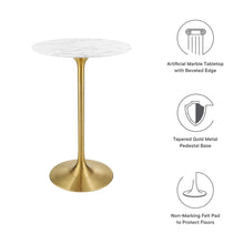 Load image into Gallery viewer, Tulip Bar Table White Wish Gold in Base