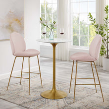 Load image into Gallery viewer, Tulip Bar Table White Wish Gold Base