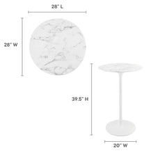 Load image into Gallery viewer, Tulip Bar Table White Top White with Base