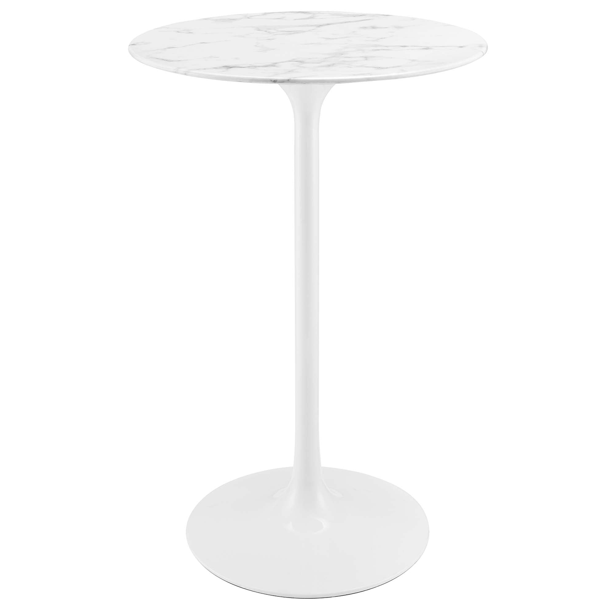 Tulip Bar Table White Top With White with Base