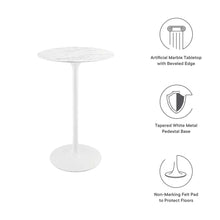 Load image into Gallery viewer, Tulip Bar Table White Top With White with Base