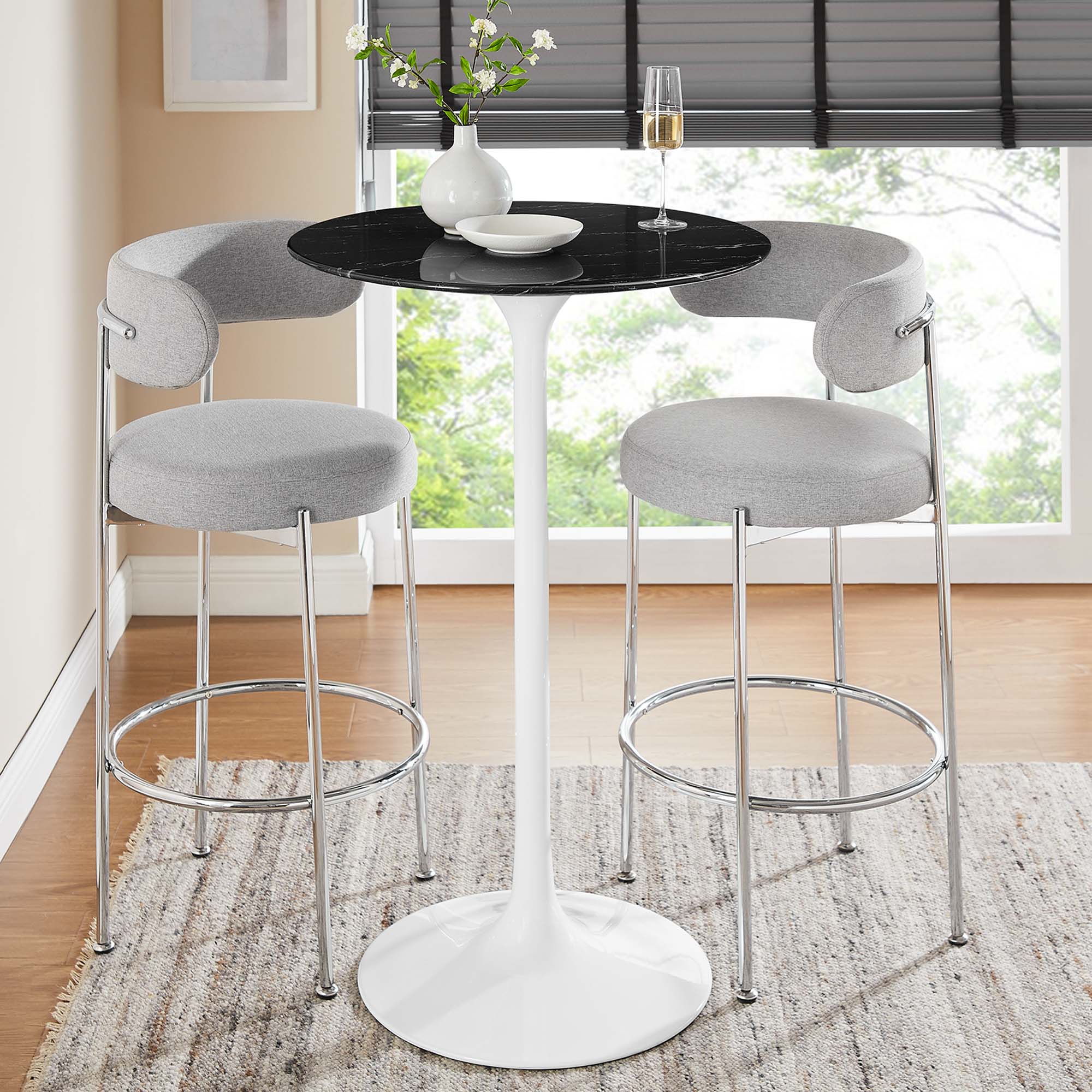 Tulip bar table marble top