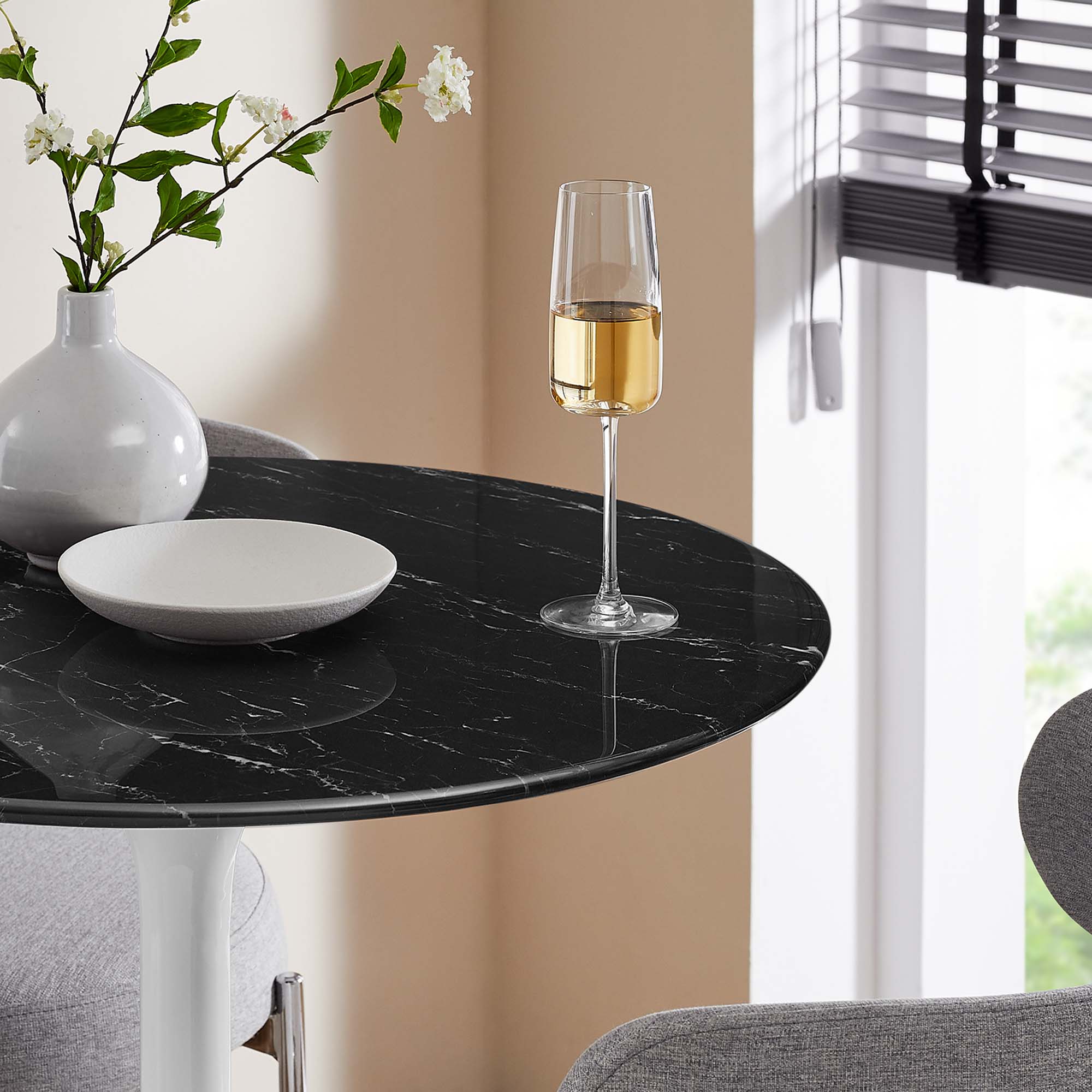 Tulip bar table marble top